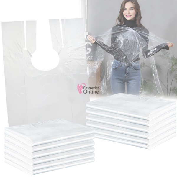 Pelerine albe pentru vopsit / tuns 50 bucati, 90 x 130 cm, art PELJ 90x130